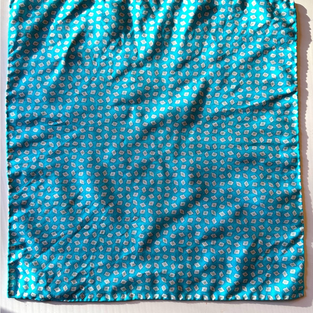 Bloomingdales’s Dual Sided Teal Pocket Square